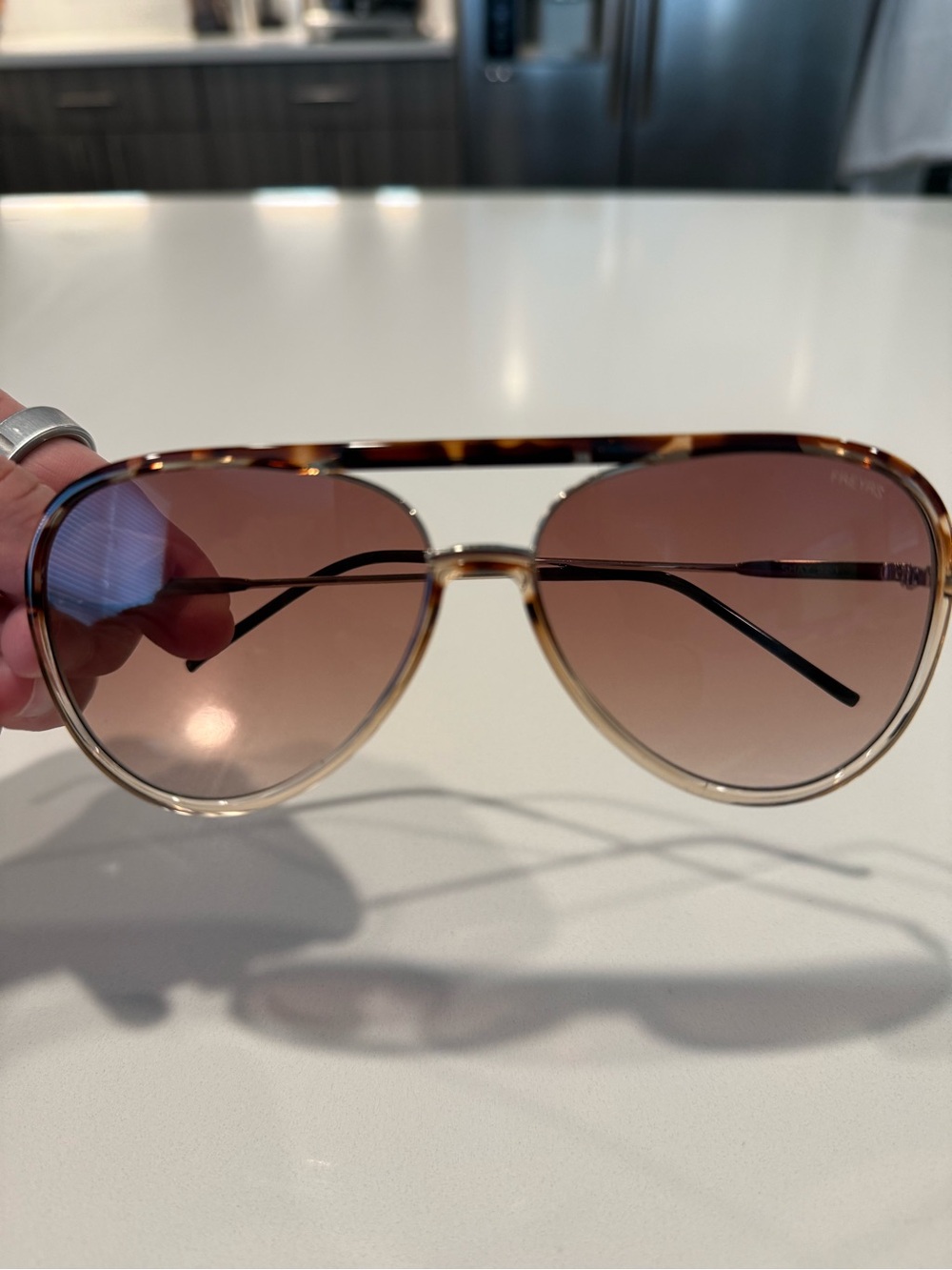 Freyrs Shay Tortoiseshell Aviator Sunglasses with Brown Gradient Lenses